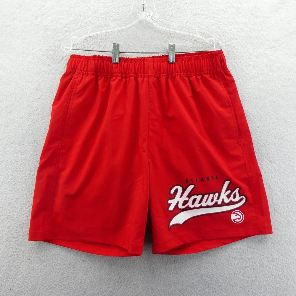 G-III Sports Swim Shorts Mens Large Atlanta Hawks Red NBA‎ Basketball Trunks